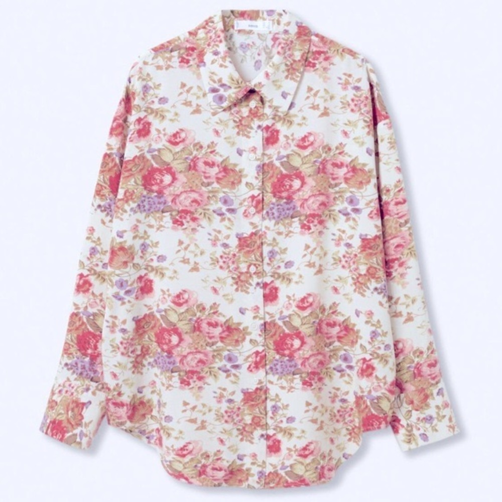 Mango printed oversized shirt. Size US 12; Eur XXL. New.